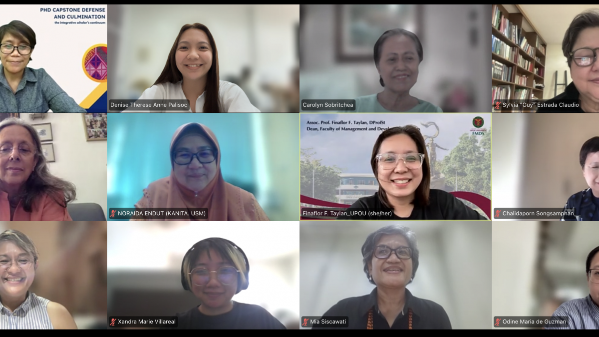AAWS Council Meeting and Turnover (2023–2025) attendees: Council members (Dr. Finaflor F. Taylan, Dr. Odine De Guzman, Mala Khullar, Dr. Aileen Park- Proxy for Eun-Shil Kim, Dr. Chalidaporn Songsamphan - Proxy for Dr. Suwanna Satha-Anand, Dr. Mia Siscawati, Dr. Sylvia “Guy” Estrada Claudio, Dr. Noraida Endut, Dr. Maria Lourdes T. Jarabe, Dr. Carolyn Sobritchea, Dr. Kristi Elizabeth Poerwandari) and Office of Gender Concerns Staff (Denise Therese Anne A. Palisoc and Xandra Marie G. Villareal)